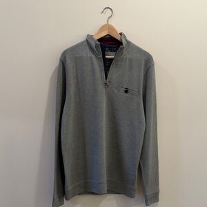 Ted Baker Men's Gray Quarter-Zip Sweater